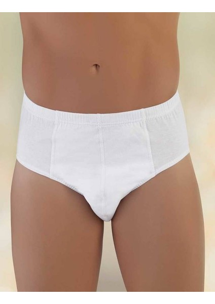 Beyaz Pamuklu Klasik Erkek Slip 6'lı Ekonomik Paket ME009