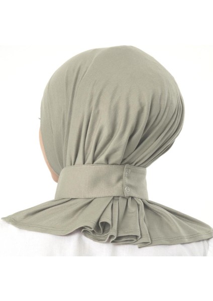 kadın Tesettür Çıtçıtlı Boyunluk Hijap Bone Şal