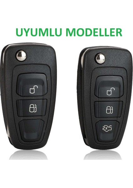 Ford Fiesta Kuga Focus Mondeo Custom C-Max Sustalı Anahtar Kılıfı Süperlüx