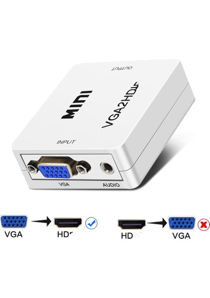 VGA - HDMI Uyumlu Dönüştürücü Vga2 Hd Video Kutusu Ses Adaptörü 1080P (Yurt Dışından)