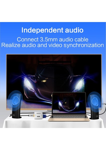 VGA - HDMI Uyumlu Dönüştürücü Vga2 Hd Video Kutusu Ses Adaptörü 1080P (Yurt Dışından)