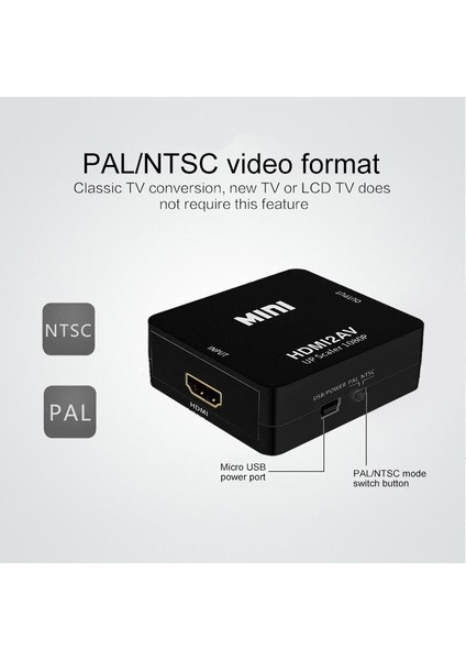 HDMI Rca Dönüştürücü Av/cvsb Sol/sağ Video Kutusu Hd (Yurt Dışından)