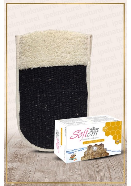 Ipek Naturel Keçi Kılı Kese Çift Taraflı + Lifli Ballı Sabun