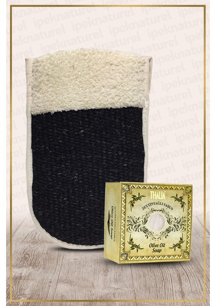 Keçi Kılı Kese Çift Taraflı + Zeytin Sabunu Seti