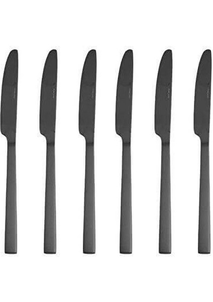 Porland Quantum Mat Siyah Yemek Bıçak 24 cm 6'lı Set