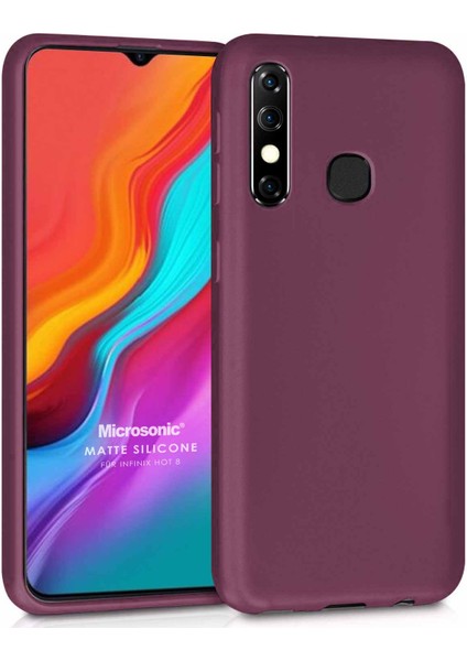 Matte Silicone Infinix Hot 8 Kılıf Mor