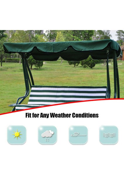 Salıncak Üst Tente Açık Bahçe Salıncak Sandalye Üst Kapak Yeşil 195X125X15 cm (Yurt Dışından)