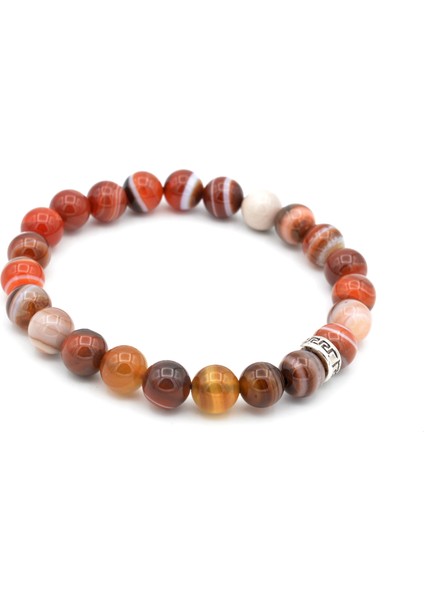 Hakiki Doğal Çizgili Kırmızı Akik Bileklik fiyatları