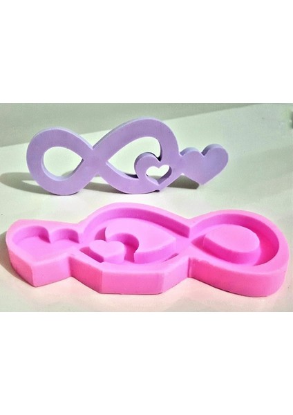 Sonsuzluk Işareti Kalp Sevgililer 7cm Silikon Kalıp K-041