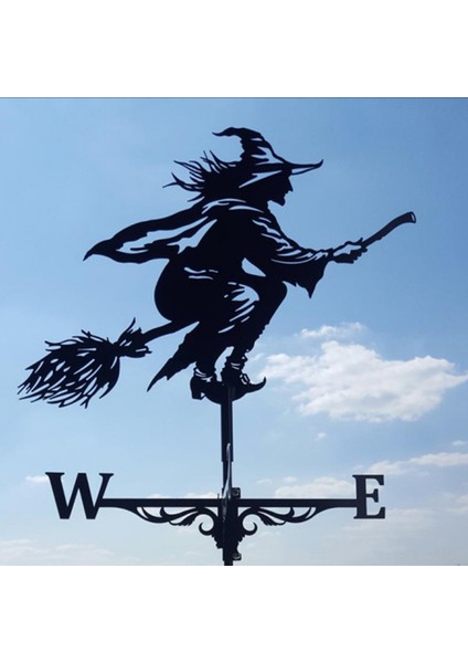 Metal Cadı Şekli Weathervane Çatı Montaj Hava Kanadı Bahçe Çiftliği Süsleme (Yurt Dışından) fırsatları
