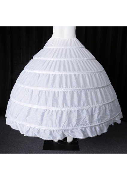 Vintage Bayanlar Beyaz Uzun 6 Hoops Petticoat Ekstra Tam Crinoline Aldeskirt (Yurt Dışından)