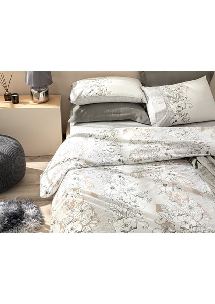 Florent Pamuk Tek Kişilik Nevresim Takımı 160 x 220 cm Gri fiyatları