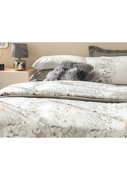 Florent Pamuk Tek Kişilik Nevresim Takımı 160 x 220 cm Gri modelleri