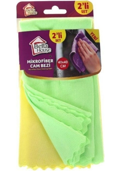 Mikrofiber Cam Bezi Sarı Yeşil 2'li