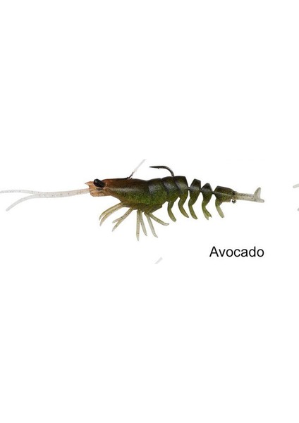 3D Shrimp Weedless 9 cm 7 gr Suni Yem Avocado
