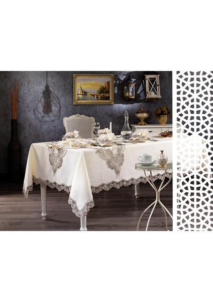 Minel Masa Örtüsü 26 Parça Gri
