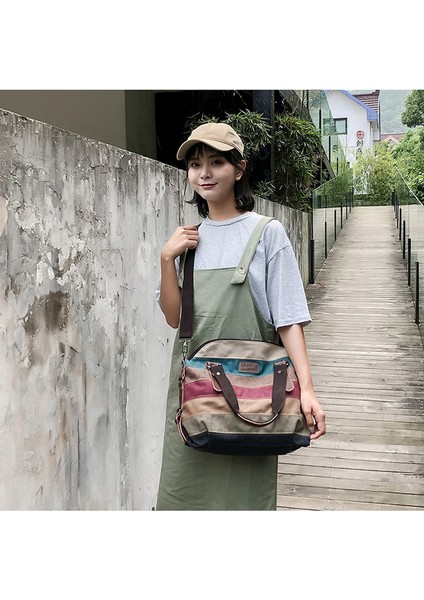 Kadın Rahat Vintage Hobo Tuval Günlük Çanta Üst Kolu Omuz Tote Shopper Çanta (Yurt Dışından) modelleri