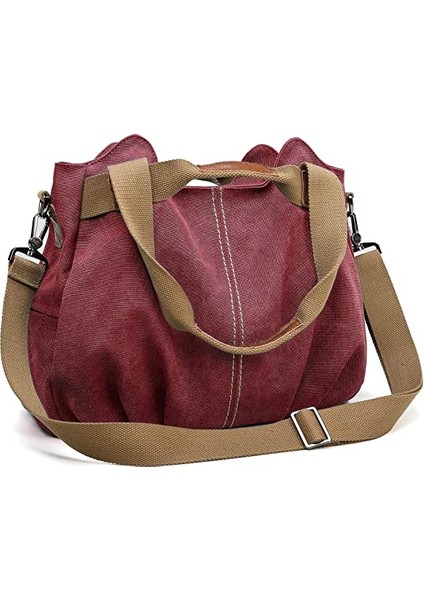 Kadın Casual Hobo Tuval Günlük Cüzdan Üst Kolu Omuz Çantası (Yurt Dışından)