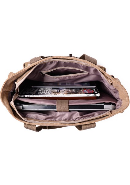 Çok Cepli Pamuklu Kanvas Omuz Çantası Düz Renk Siyah (Yurt Dışından) fiyatları