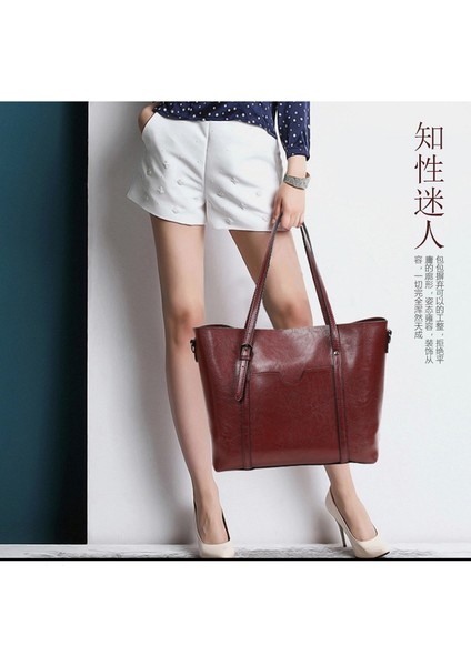 Kadın Büyük Kapasiteli Omuz Çantası Taşınabilir 8 Renk Kahverengi (Yurt Dışından) indirimleri