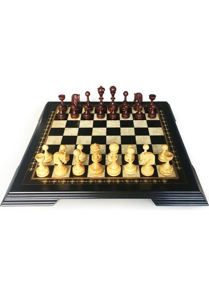 Helena Wood Art Masif Ahşap Koyu Satranç Seti 42 cm fiyatları