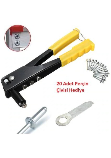 Pop Perçin Tabanca Seti 20 Parça
