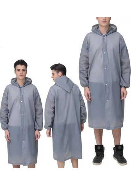Eleven Eva Pratik Gri Yağmurluk