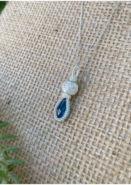 Turkuaz Taşlı Gümüş Kazaziye Kolye fiyatları