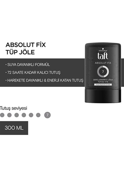 Taft Jöle Absolufıx Mega Black 300  Saç Jölesi