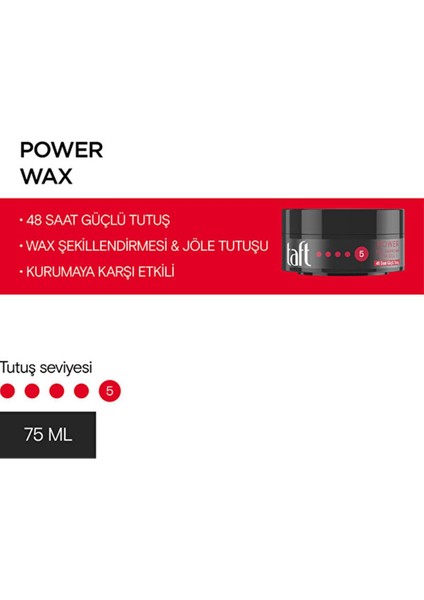 Taft Wax 75 ml Power Caffeine Saç Şekillendirici Krem ve Wax