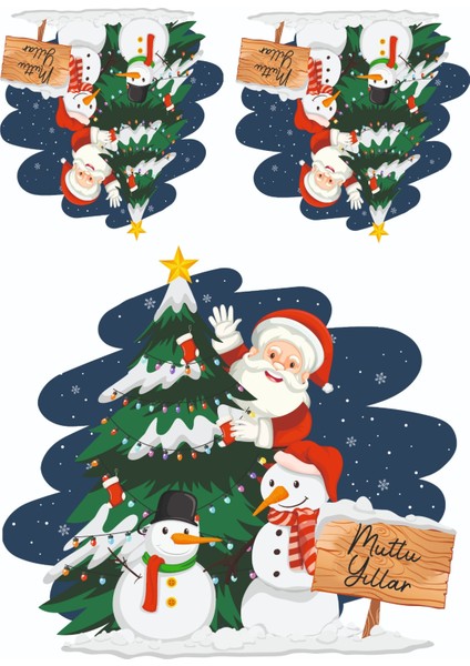 Yılbaşı Temalı Cam ve Duvar Sticker(Etiket) Süsü fiyatları