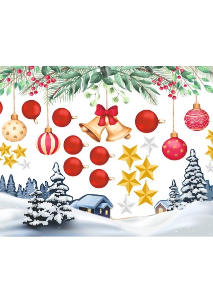 Yılbaşı Temalı Cam ve Duvar Sticker(Etiket) Süsü modelleri