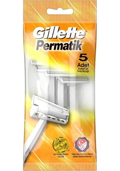 Permatik Permatik Kullan At Tıraş Bıçağı 5'li Tıraş Bıçağı