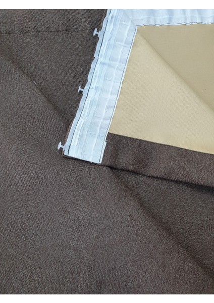 Lüks Açık Kahverengi Blackout Keten Karartma Pilesiz Fon Perde En 500. Boy 270. fiyatları