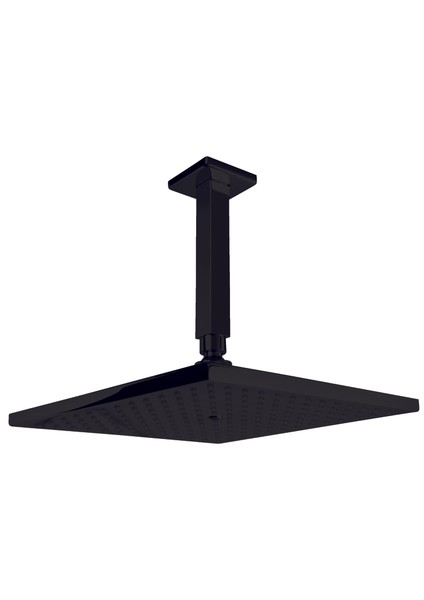 Ankastre Duş Başlığı Abs Corner Tavandan Ayarlı Duş Başlığı Siyah 250X250 mm