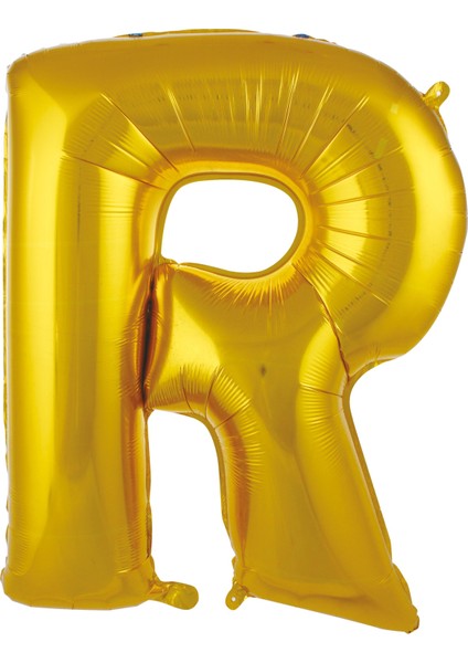 R Harfi Helyum Gold Folyo Balon 40" Inç 100 cm Büyük Boy