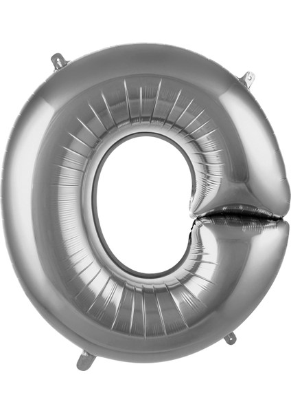 O Harfi Helyum Gümüş Folyo Balon 40" Inç 100 cm Büyük Boy