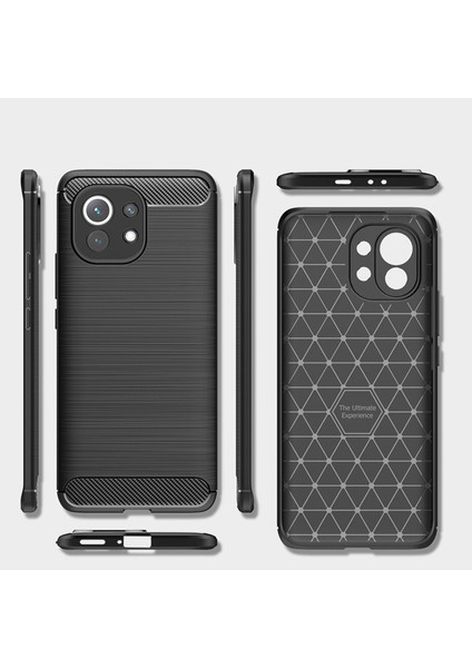 Xiaomi 11 Lite 5g Ne Brushed Carbon Fiber Silikon Kılıf - Siyah fiyatları
