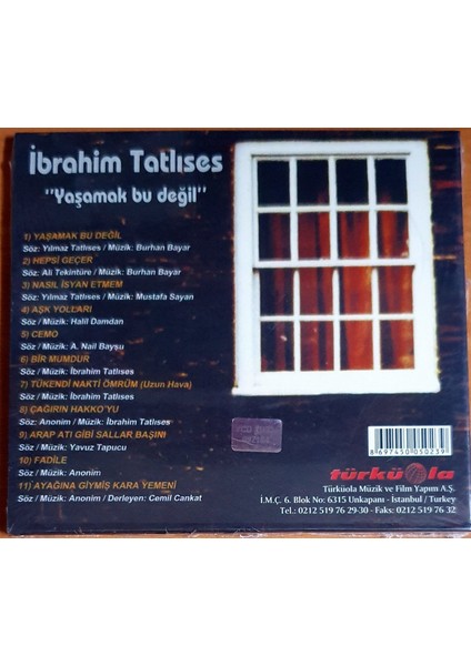 Ibrahim Tatlıses – Yaşamak Bu Değil CD