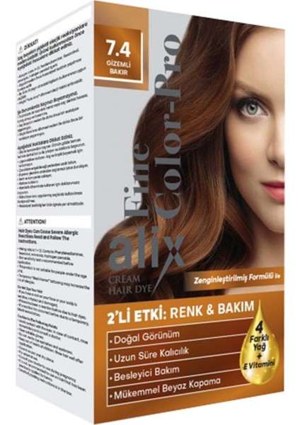 50ML Kit Saç Boyası 7.4 Gizemli Bakır (4 Lü Set)