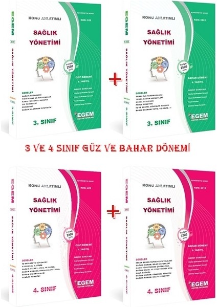 AÖF Sağlık Yönetimi 3 ve 4. Sınıf Güz ve Bahar 5,6,7,8 Dönem Konu Anlatımlı Soru Bankası