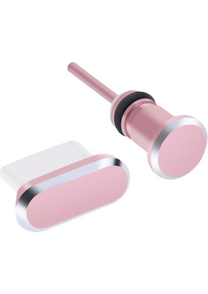 Type-C Anti Toz Şarj Tıpası & Kulaklık Girişi Anti Toz Gül Kurusu