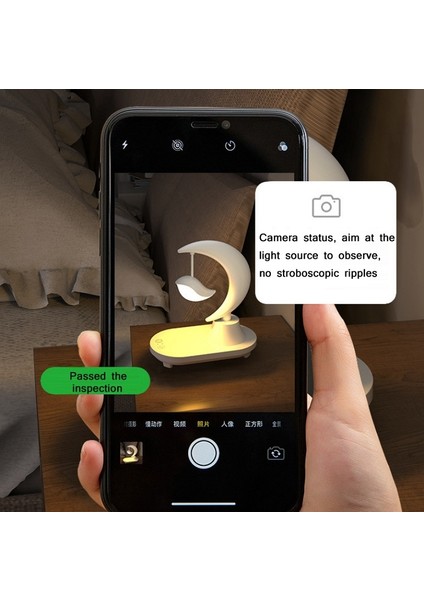 Bluetooth Hoparlör Gece Lambası Kablosuz Şarj Beyaz (Yurt Dışından)