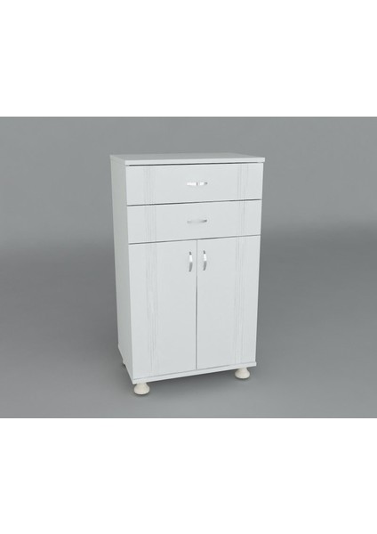 Lake Set Altı Banyo Mutfak Kiler Dolabı Beyaz Çift Çekmeceli fiyatları