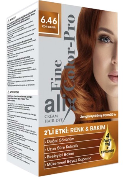 50ML Kit Saç Boyası 6.46 Kor Bakır (3 Lü Set)