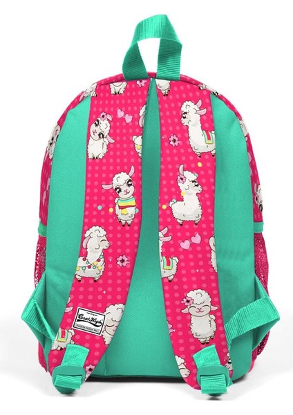 Kids Neon Mercan Alpaka Desenli Iki Bölmeli Yuva Sırt Çantası 23332 modelleri
