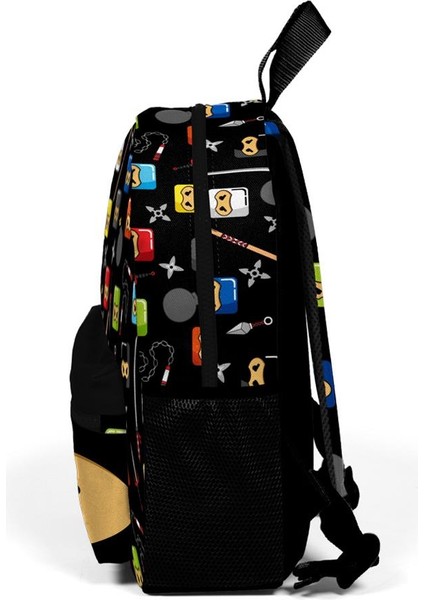 Kids Siyah Ninja Desenli Iki Bölmeli Yuva Sırt Çantası 23349 fiyatları