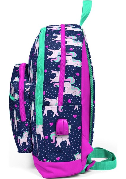 Kids Lacivert Unicorn USB Şarjlı Kulaklık Çıkışlı Okul Sırt Çantası 23270 fiyatları