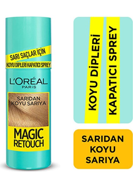 Loreal Paris Marka: Magic Retouch L'oreal Paris Magic Retouch Koyu Dipleri Kapatıcı Sprey Sarıdan Koyu Sarıya 75 ml Kategori: Saç Boyası
