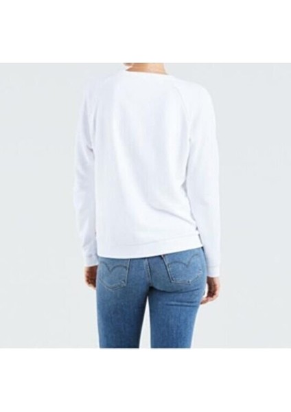 Relaxed Graphic Crew Kadın Beyaz Sweatshirt